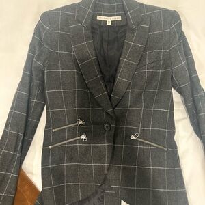 Veronica Beard Charcoal Checkered Blazer